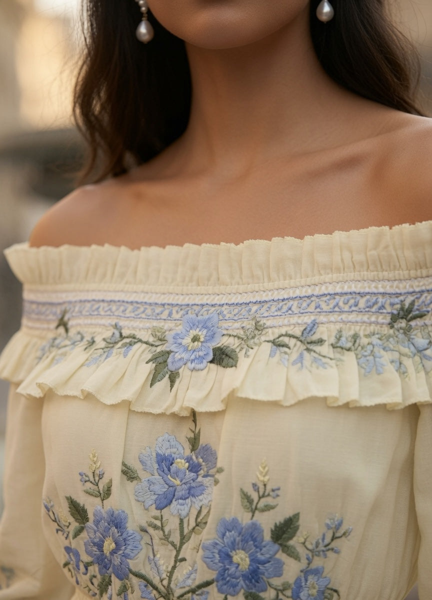 Vestido Elegante Corto Con Manga Larga Con Cuello Descubierto Con Estampado Floral Moda Mujer En Tendencia