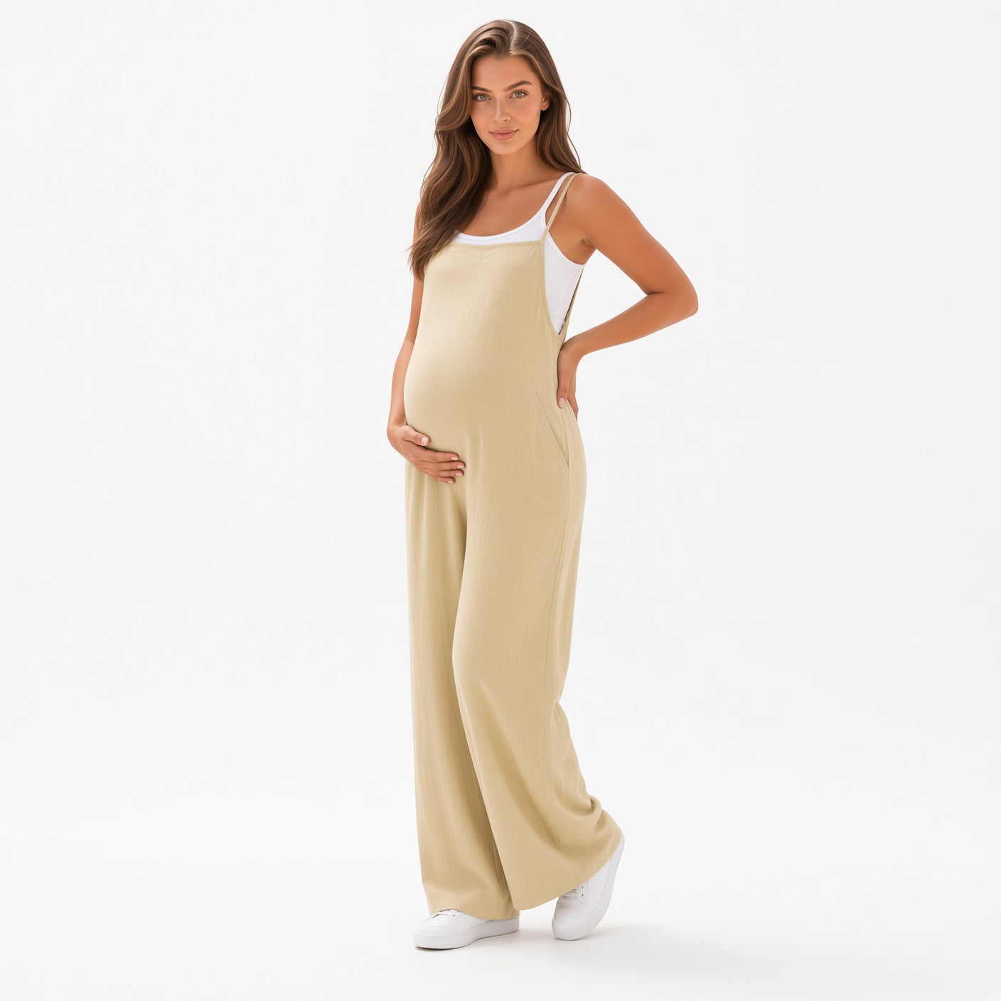Mono Holgado Casual De Lino Transpirable Fresco Tirantes Moda Mujer En Tendencia