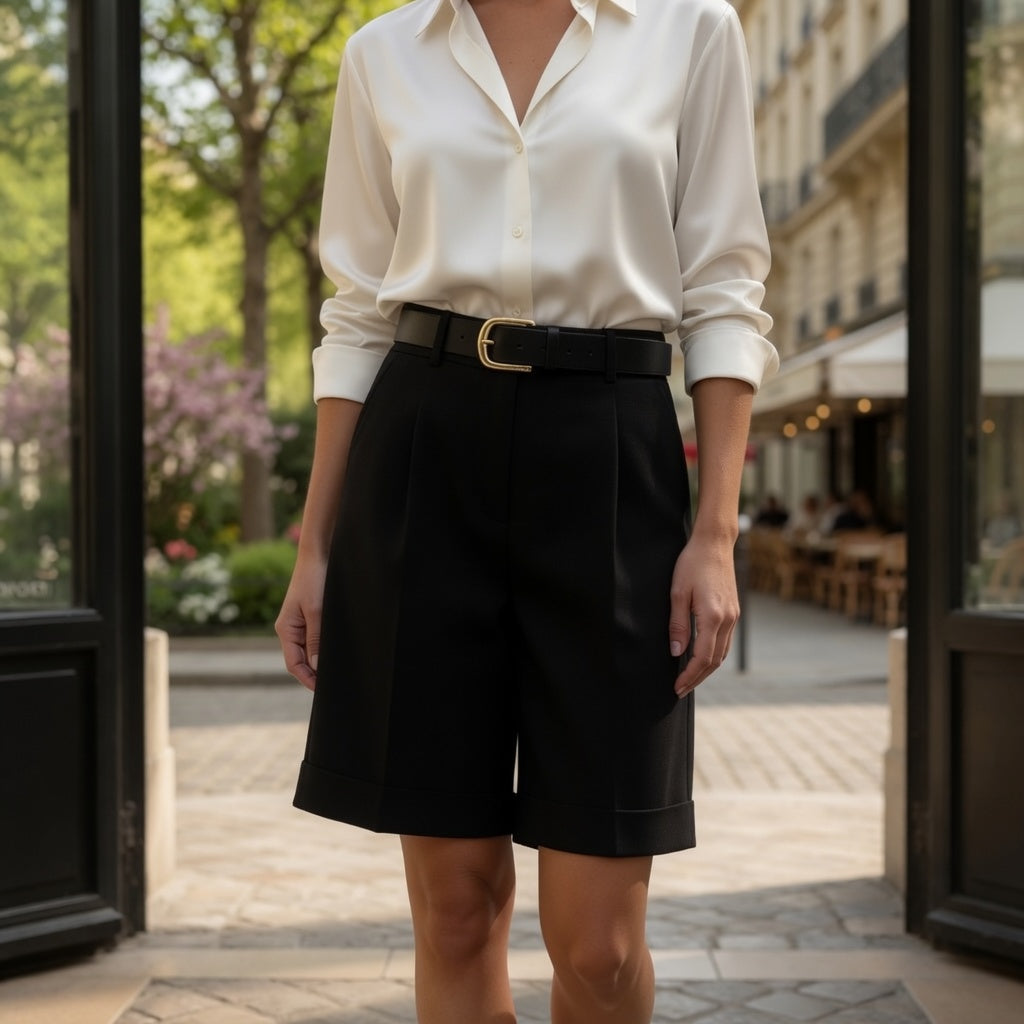 Shorts / Pantalones Cortos De Cara Casual Formal En Tendencia / 2 Colores Mas.