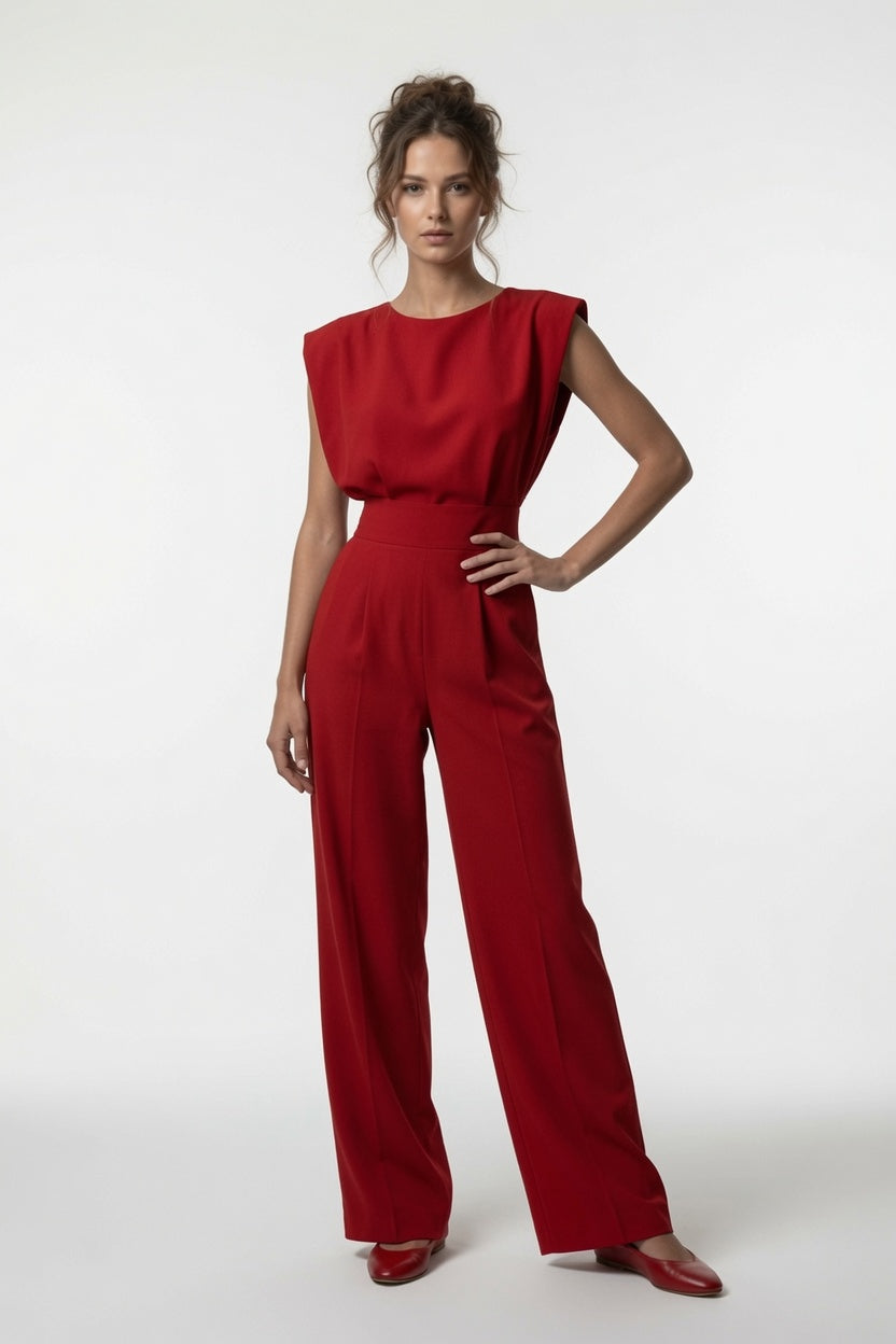 Elegante Mono De Mujer De Color Liso Con Tirantes Asimétricos y Pierna Recta Moda Mujer En Tendencia 4 Tonos Mas