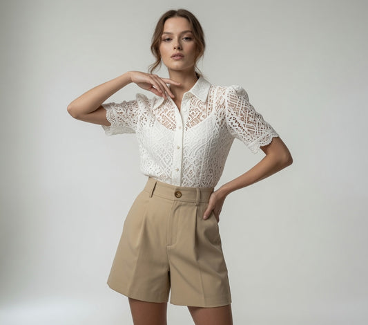 Shorts / Pantalón Corto Ancho Para Mujer De Color Solido Casual Holgado Moda Mujer En Tendencia