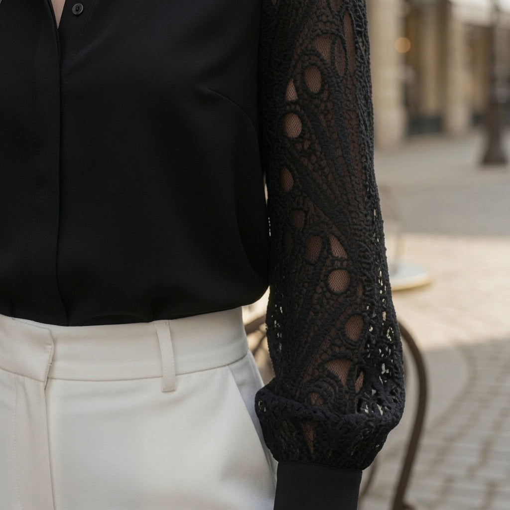 Blusa Hueca Casual Formal Elegante Moda Mujer En Tendencia- Un Tono Mas.