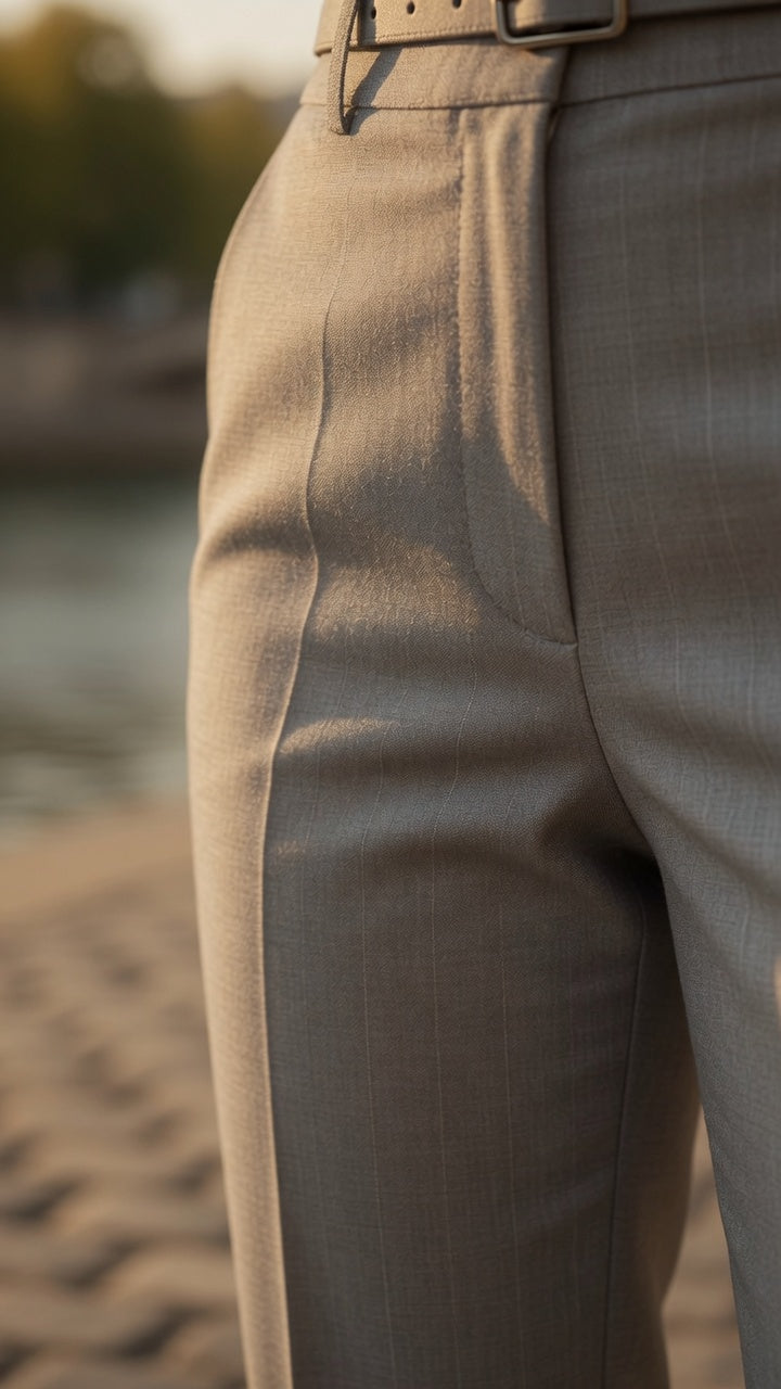 Pantalón Elegante Para Mujer De Traje De Seda Helada De Corte Ajustado Corte Recto Moda Mujer En Tendencia