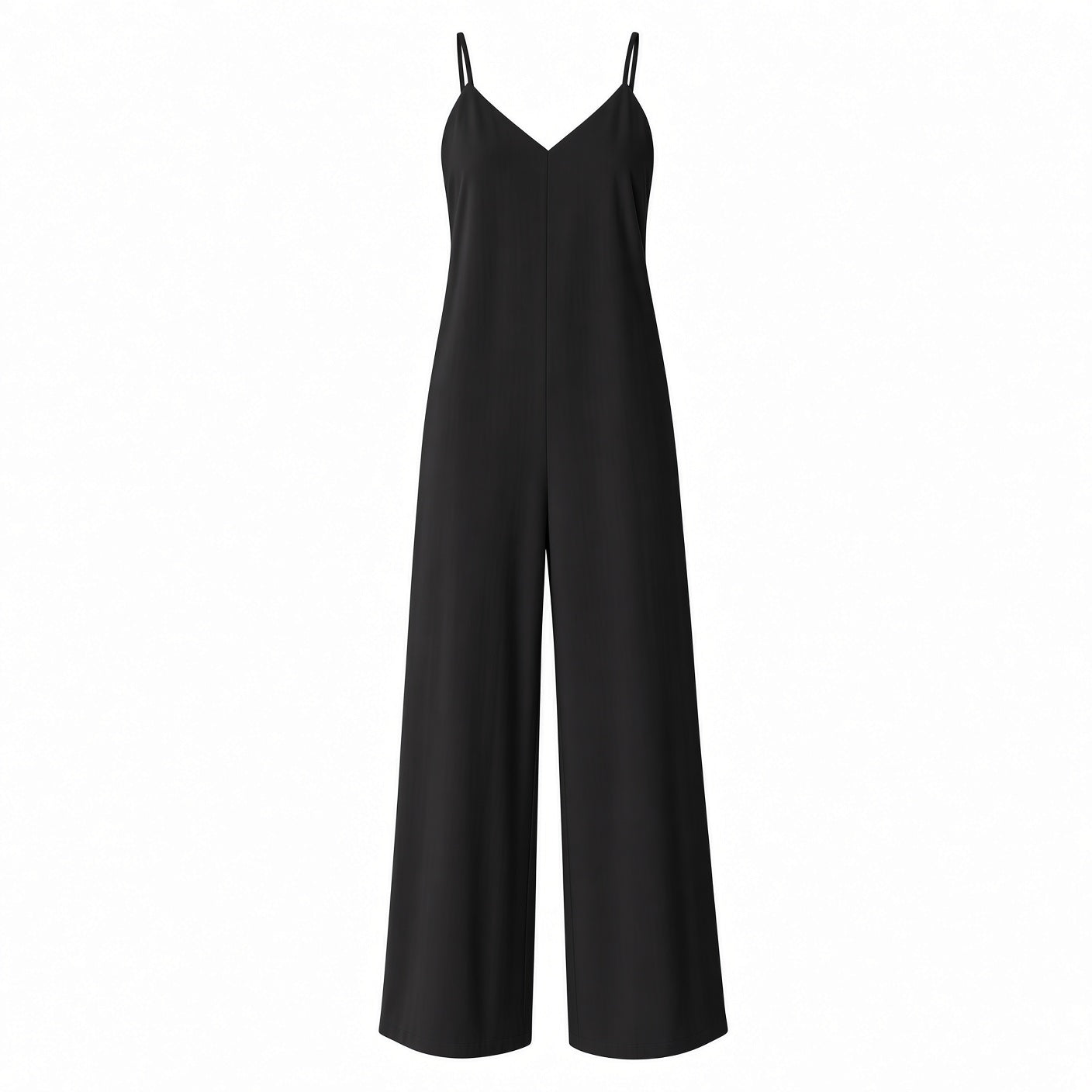 Mono Casual Holgado Con Tirantes Finos Pierna Ancha Fresco Cuello V Moda Mujer En Tendencia