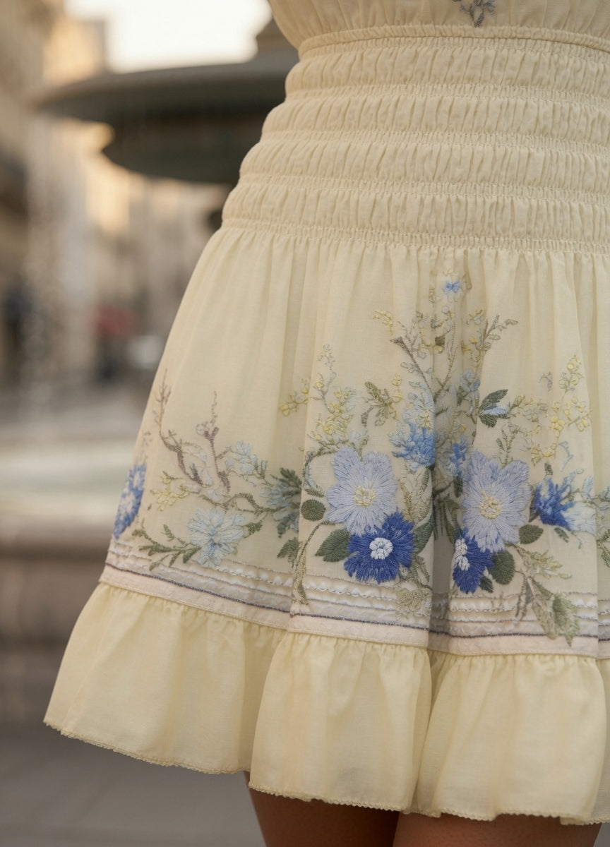 Vestido Elegante Corto Con Manga Larga Con Cuello Descubierto Con Estampado Floral Moda Mujer En Tendencia