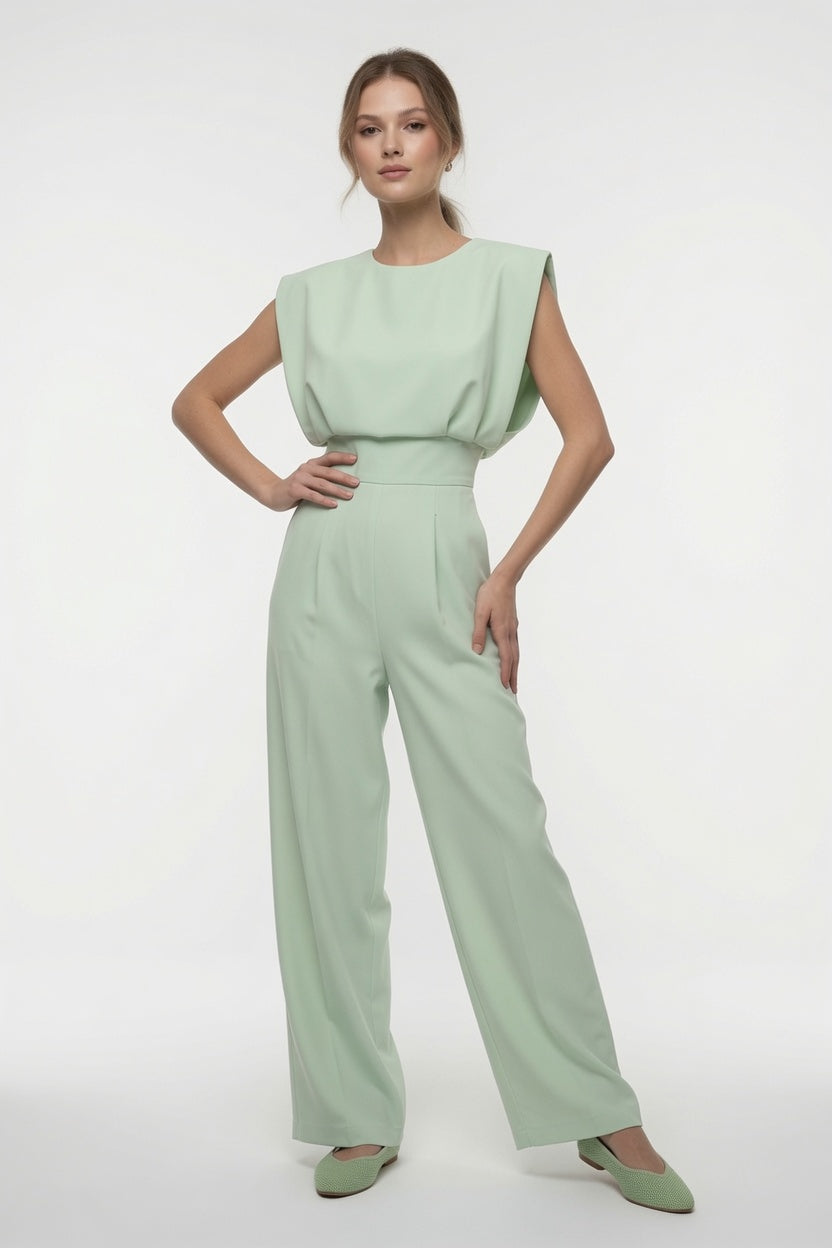Elegante Mono De Mujer De Color Liso Con Tirantes Asimétricos y Pierna Recta Moda Mujer En Tendencia 4 Tonos Mas