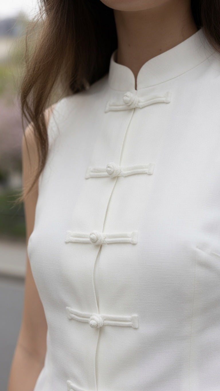 Blusa Casual formal Elegante Estilo Chino Manga Corta Para Mujer, Manga Corta Moda En Tendencia.