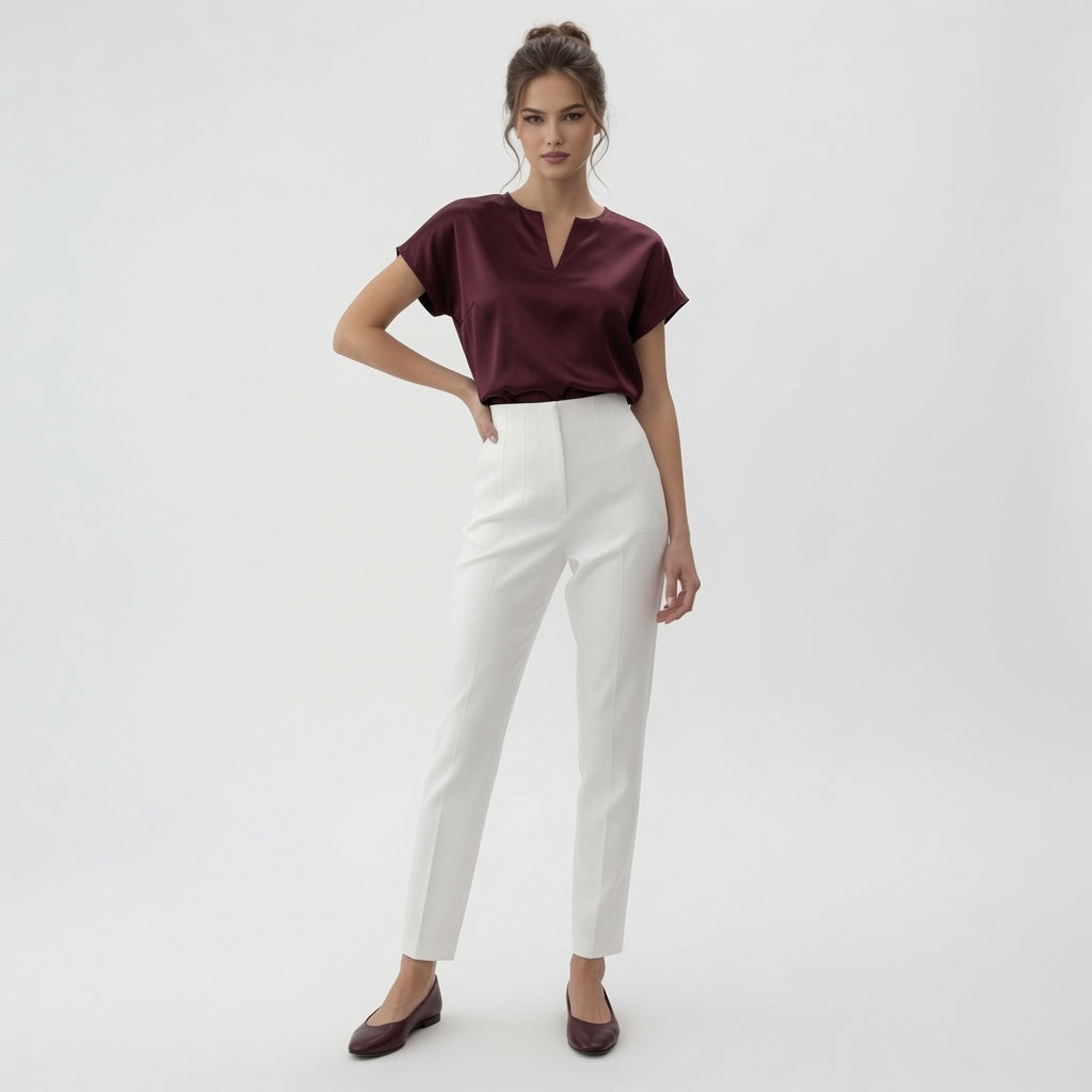 Pantalón Elegante Capri Casual Para Mujer Ajustado Hasta El Tobillo De Cintura Alta  Moda En Tendencia