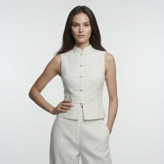 Blusa Casual formal Elegante Estilo Chino Manga Corta Para Mujer, Manga Corta Moda En Tendencia.
