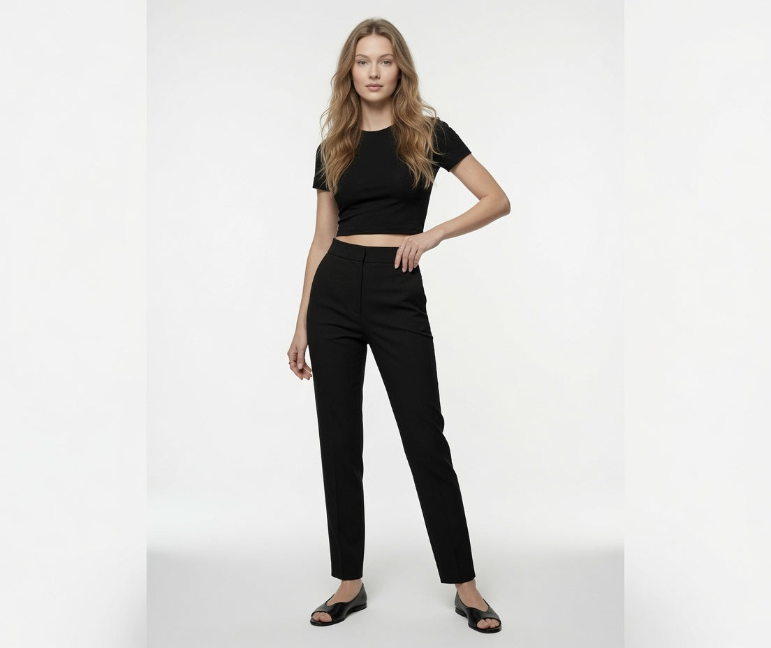 Elegante Pantalón De Traje Para Mujer Pierna Recta Diseño Asimétrico Moda Mujer En Tendencia 1 Tono Mas