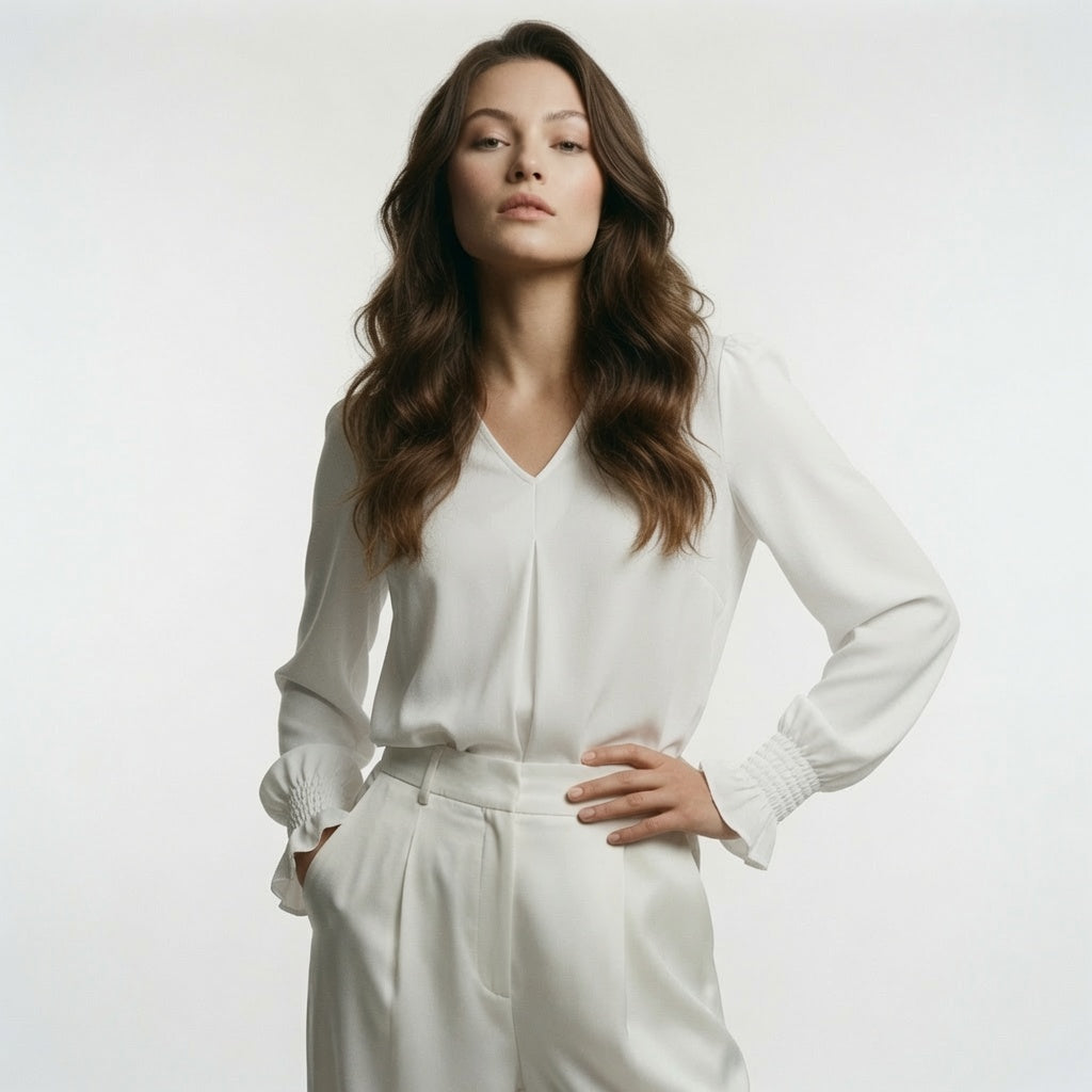 Blusa Casual Formal Elegante Con Escote V En Tendencia / 3 Colores Mas.