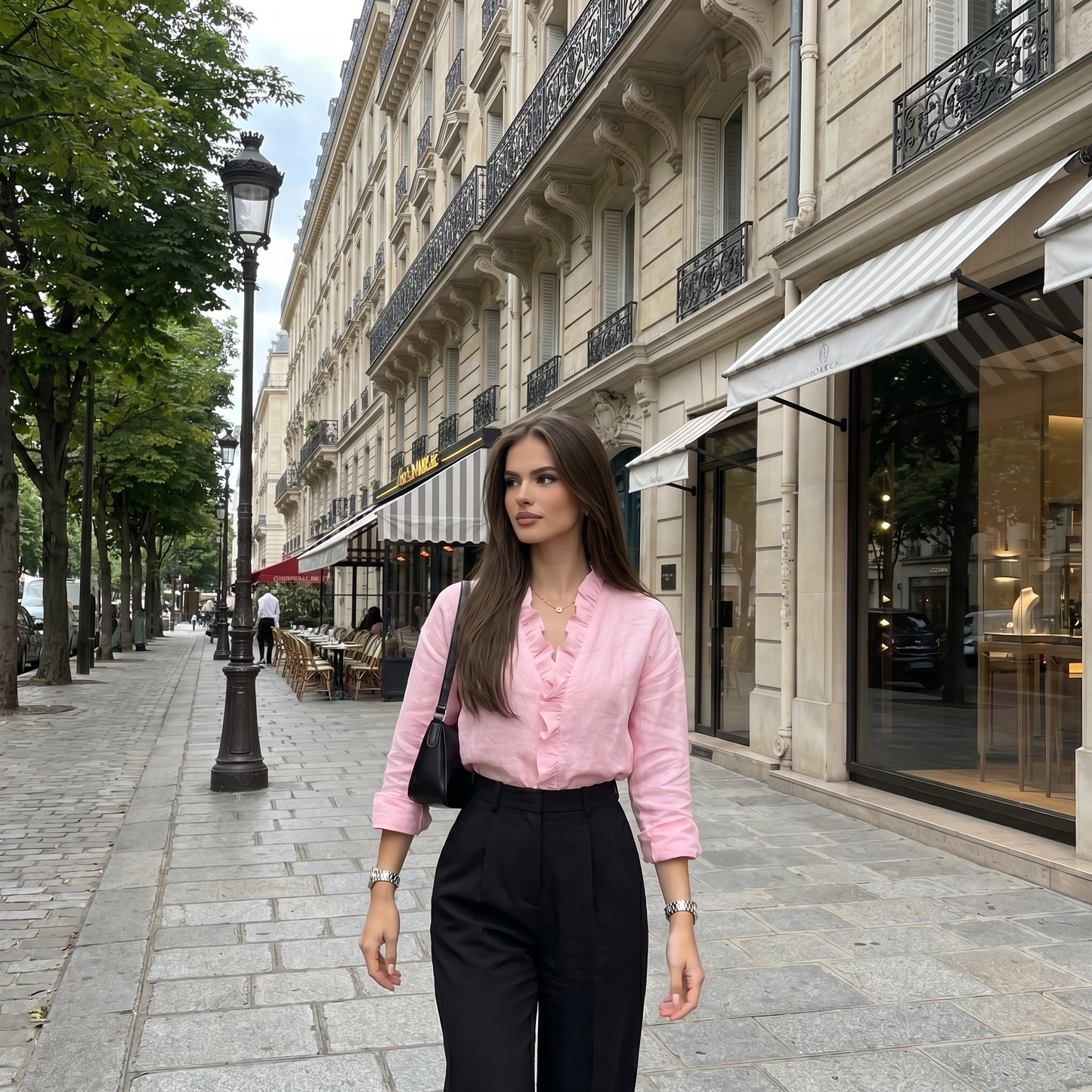 Blusa Para Mujer Con Cuello En V y Delicados Volantes Casual Formal En Tendencia / 3 Colores Mas.